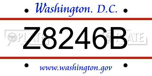 Z8246B District Of Columbia License Plate