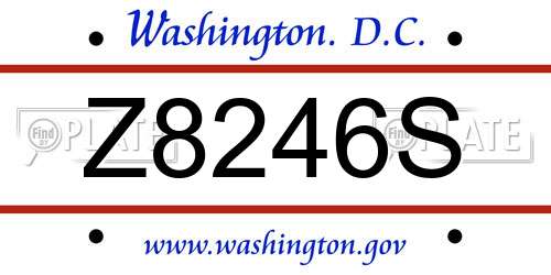 Z8246S District Of Columbia License Plate