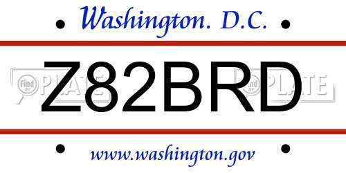 Z82BRD District Of Columbia License Plate