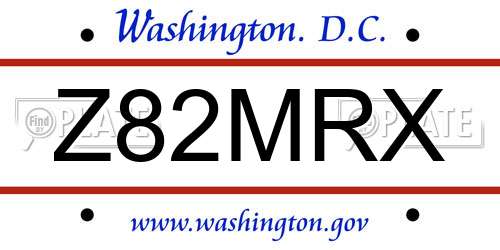 Z82MRX District Of Columbia License Plate