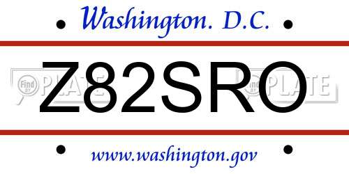 Z82SRO District Of Columbia License Plate