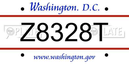 Z8328T District Of Columbia License Plate