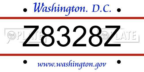 Z8328Z District Of Columbia License Plate