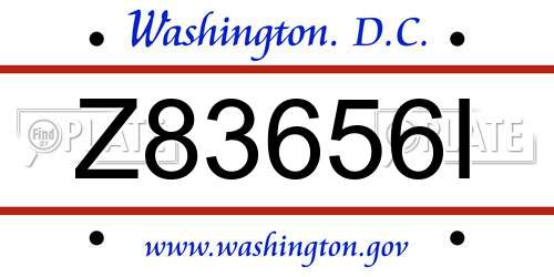Z83656I District Of Columbia License Plate