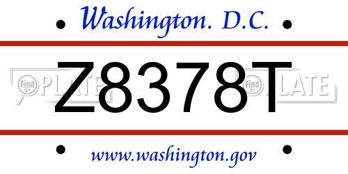 Z8378T District Of Columbia License Plate