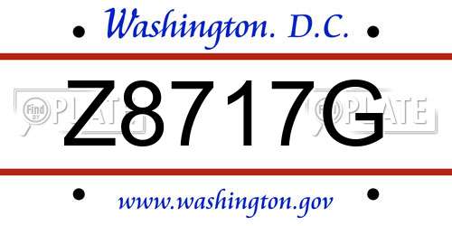 Z8717G District Of Columbia License Plate