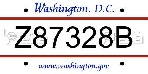 Z87328B District Of Columbia License Plate