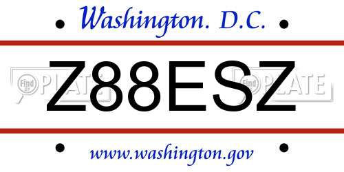 Z88ESZ District Of Columbia License Plate