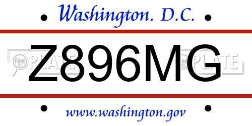 Z896MG District Of Columbia License Plate