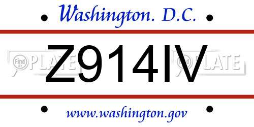 Z914IV District Of Columbia License Plate