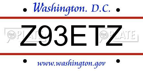 Z93ETZ District Of Columbia License Plate