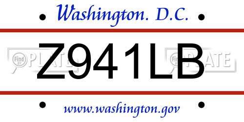 Z941LB District Of Columbia License Plate