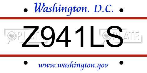 Z941LS District Of Columbia License Plate