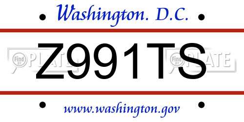 Z991TS District Of Columbia License Plate