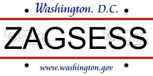 ZAGSESS District Of Columbia License Plate
