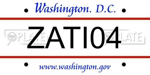 ZATI04 District Of Columbia License Plate