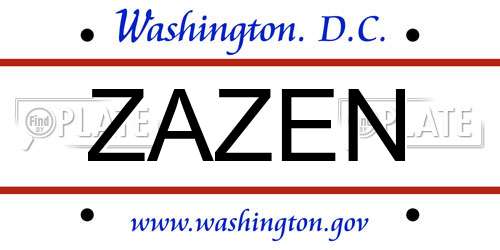 ZAZEN District Of Columbia License Plate