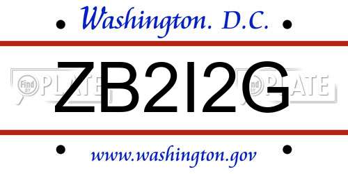 ZB2I2G District Of Columbia License Plate