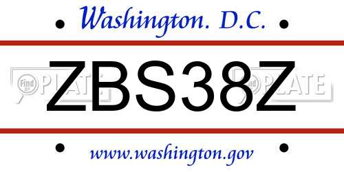 ZBS38Z District Of Columbia License Plate