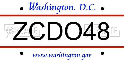 ZCDO48 District Of Columbia License Plate