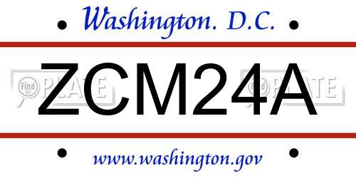 ZCM24A District Of Columbia License Plate