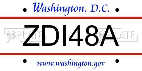 ZDI48A District Of Columbia License Plate