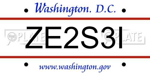 ZE2S3I District Of Columbia License Plate