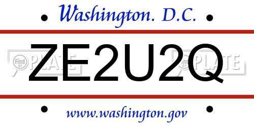 ZE2U2Q District Of Columbia License Plate
