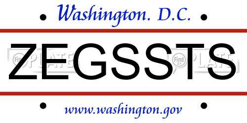 ZEGSSTS District Of Columbia License Plate