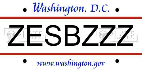 ZESBZZZ District Of Columbia License Plate