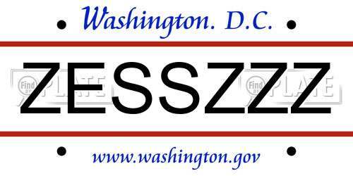 ZESSZZZ District Of Columbia License Plate