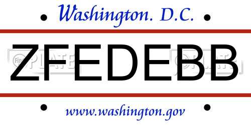 ZFEDEBB District Of Columbia License Plate