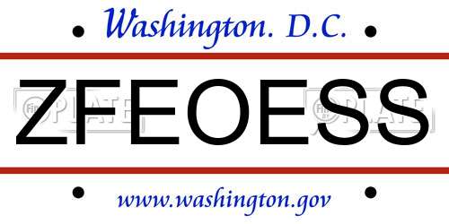 ZFEOESS District Of Columbia License Plate