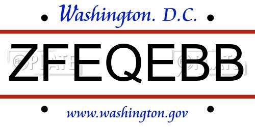 ZFEQEBB District Of Columbia License Plate