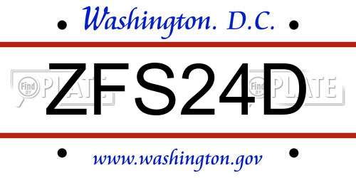 ZFS24D District Of Columbia License Plate