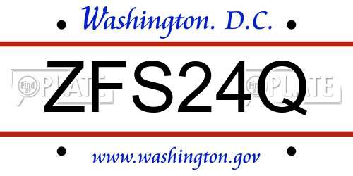 ZFS24Q District Of Columbia License Plate