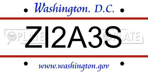 ZI2A3S District Of Columbia License Plate