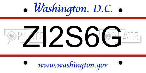 ZI2S6G District Of Columbia License Plate