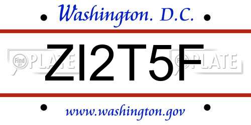 ZI2T5F District Of Columbia License Plate