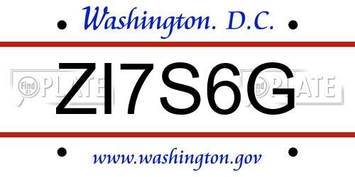 ZI7S6G District Of Columbia License Plate