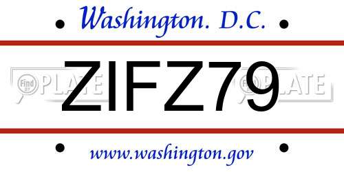 ZIFZ79 District Of Columbia License Plate