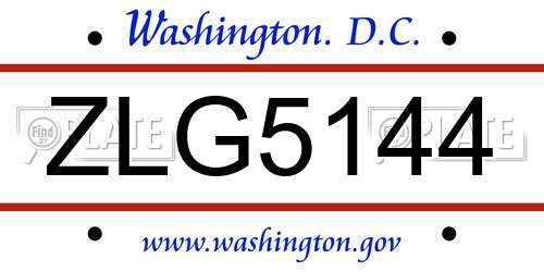 ZLG5144 District Of Columbia License Plate
