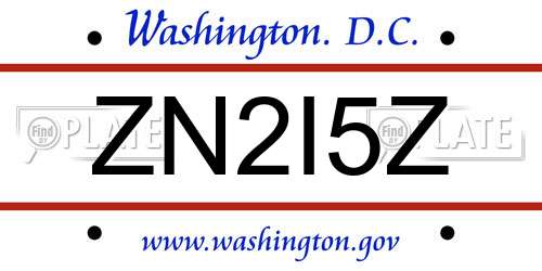ZN2I5Z District Of Columbia License Plate