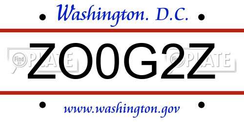 ZO0G2Z District Of Columbia License Plate