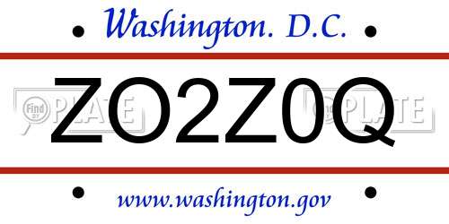 ZO2Z0Q District Of Columbia License Plate