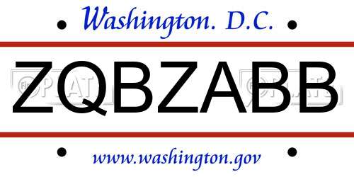 ZQBZABB District Of Columbia License Plate