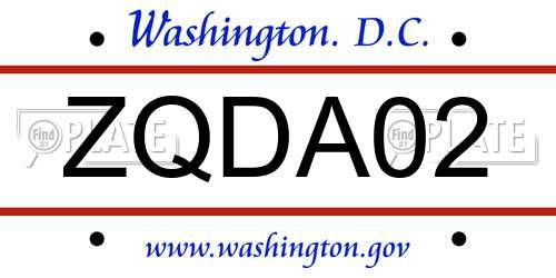 ZQDA02 District Of Columbia License Plate