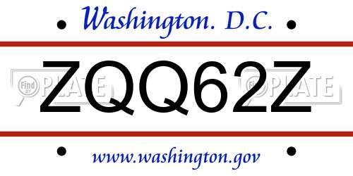 ZQQ62Z District Of Columbia License Plate