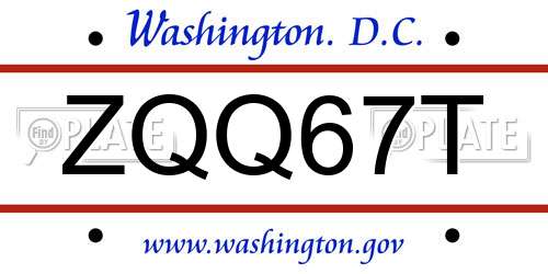 ZQQ67T District Of Columbia License Plate