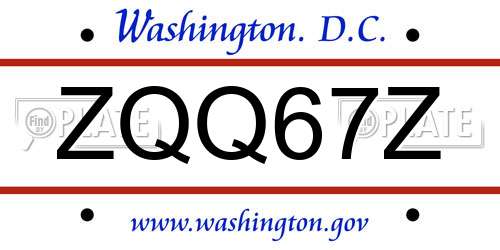 ZQQ67Z District Of Columbia License Plate